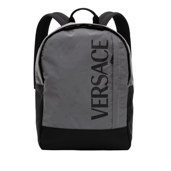 Versace Handbags - Pre-Loved Versace Nylon Logo Print Backpack